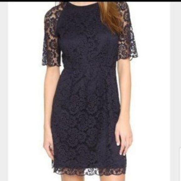 Madewell Magnolia Lace Dress in Navy Women's Size 2.Armpit to armpit 17"Waist - Picture 1 of 11